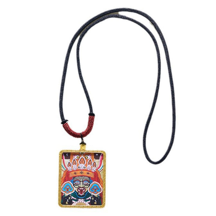 Buddha Stonesチベット ザキラム 九尾の狐 黄色の富の神 タンカ 希望のネックレス ペンダント - image 17