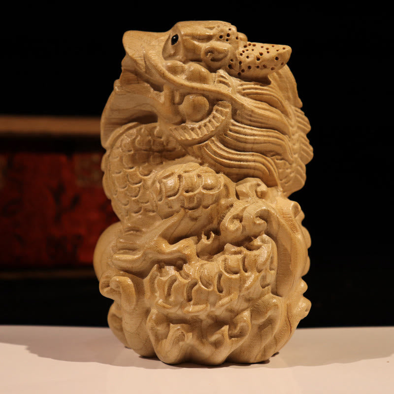 Buddha Stones年 十二支 福の字 桃の木 仏像 家の装飾 - ドラゴン - 高さ11.5cm - image 21
