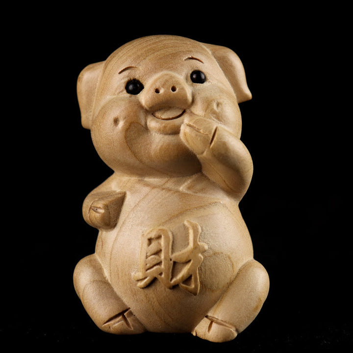 Buddha Stones年 十二支 福の字 桃の木 仏像 家の装飾 - 富のための豚 - 高さ11.5cm - image 30