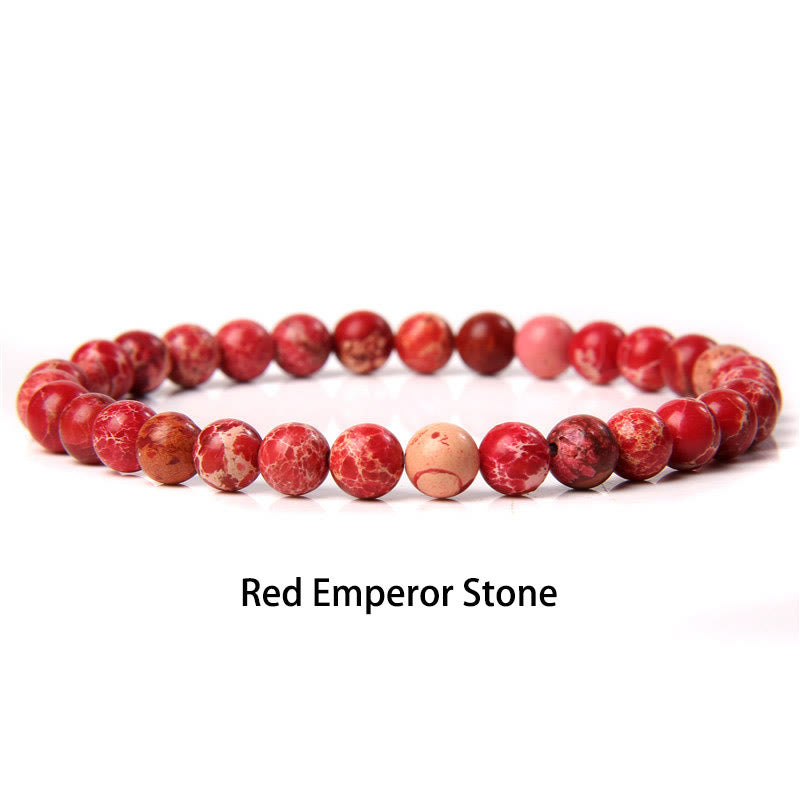 Buddha Stones6mm 各種石 クリスタル ブラック グリッター ストーン レッド タイガーアイ ビーズ 守護ブレスレット