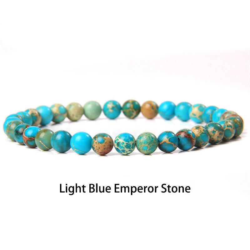 Buddha Stones6mm 各種石 クリスタル ブラック グリッター ストーン レッド タイガーアイ ビーズ 守護ブレスレット