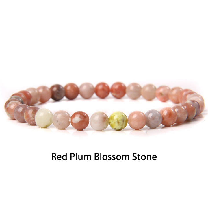 Buddha Stones6mm 各種石 クリスタル ブラック グリッター ストーン レッド タイガーアイ ビーズ 守護ブレスレット