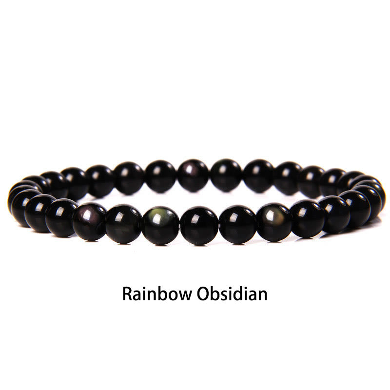 Buddha Stones6mm 各種石 クリスタル ブラック グリッター ストーン レッド タイガーアイ ビーズ 守護ブレスレット