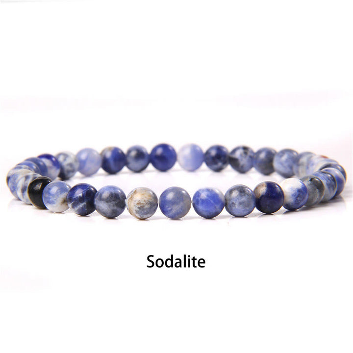 Buddha Stones6mm 各種石 クリスタル ブラック グリッター ストーン レッド タイガーアイ ビーズ 守護ブレスレット