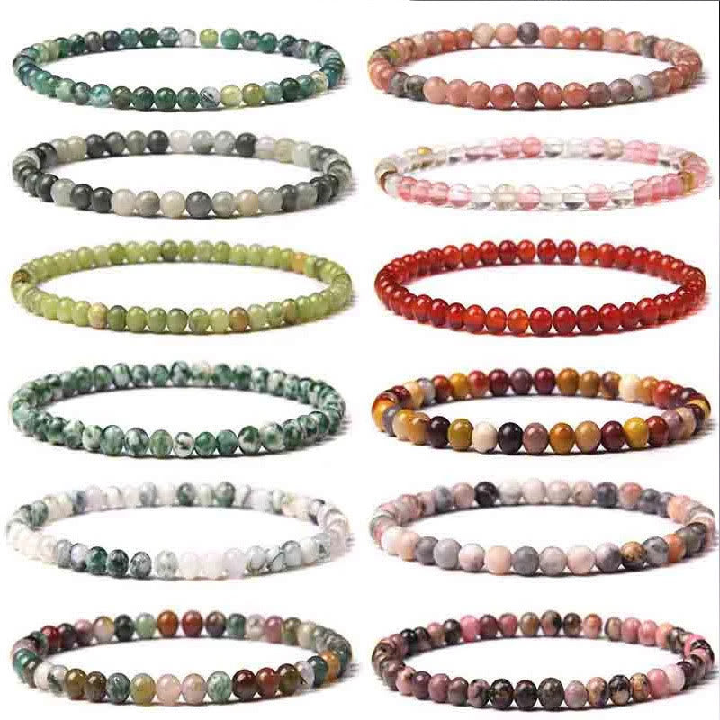 Buddha Stones4mm 各種ストーン クリスタル ミニビーズ ヒーリングブレスレット