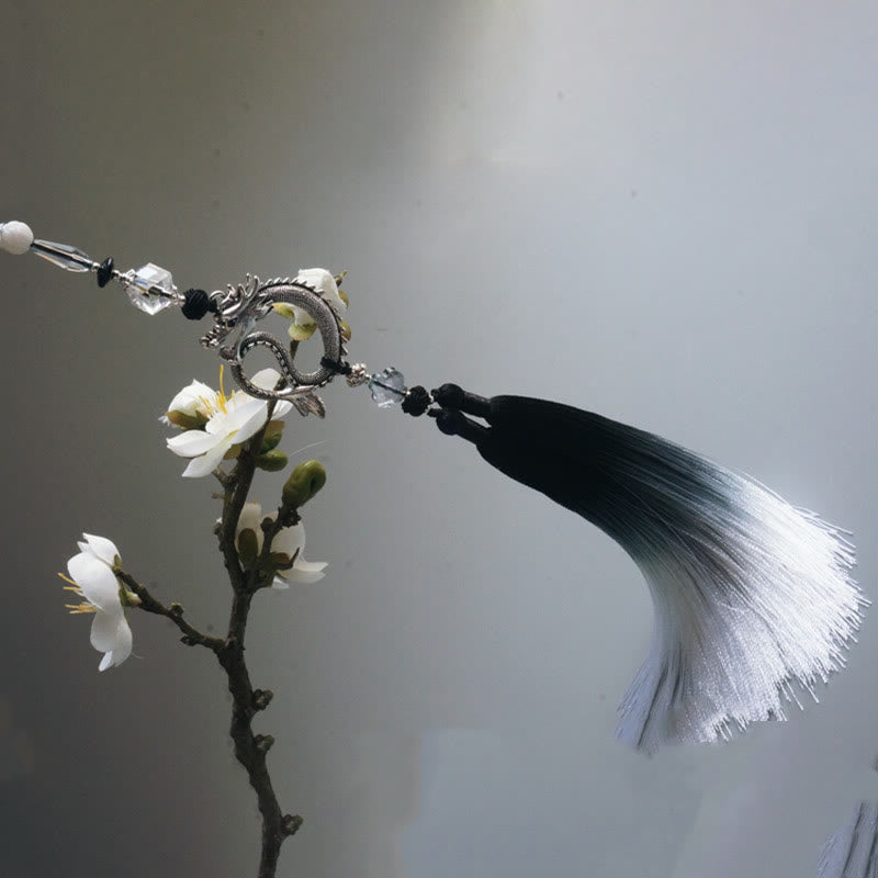 Buddha Stones、黒、白インクグラデーション、ライスペーパー、手持ち竹扇子
