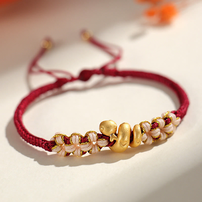 Buddha Stonesハンドメイド 999 スターリングシルバー 蛇年 赤い糸 ハート 桃の花 幸運ブレスレット