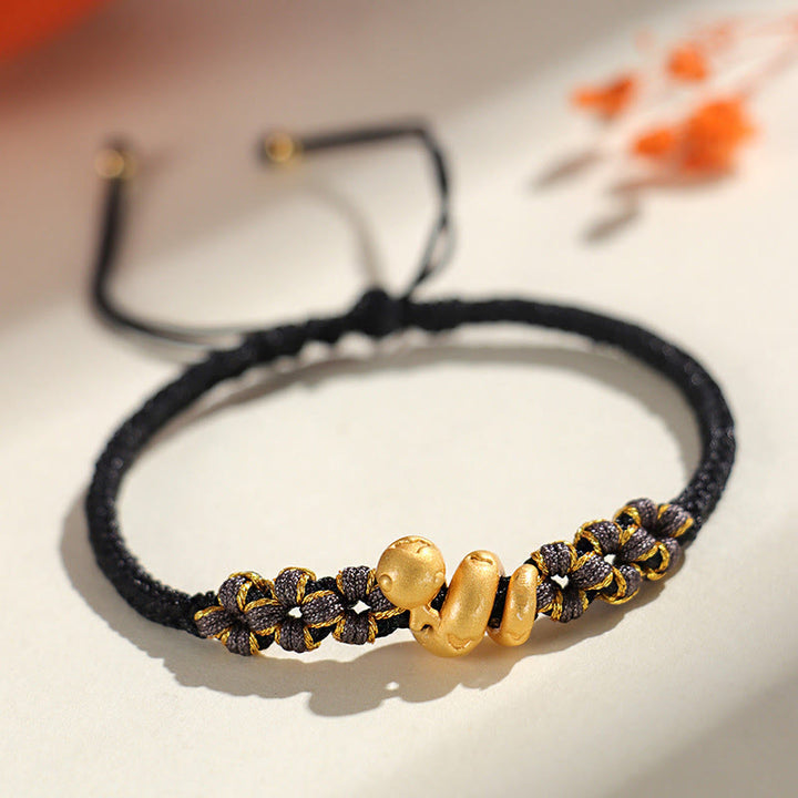 Buddha Stonesハンドメイド 999 スターリングシルバー 蛇年 赤い糸 ハート 桃の花 幸運ブレスレット