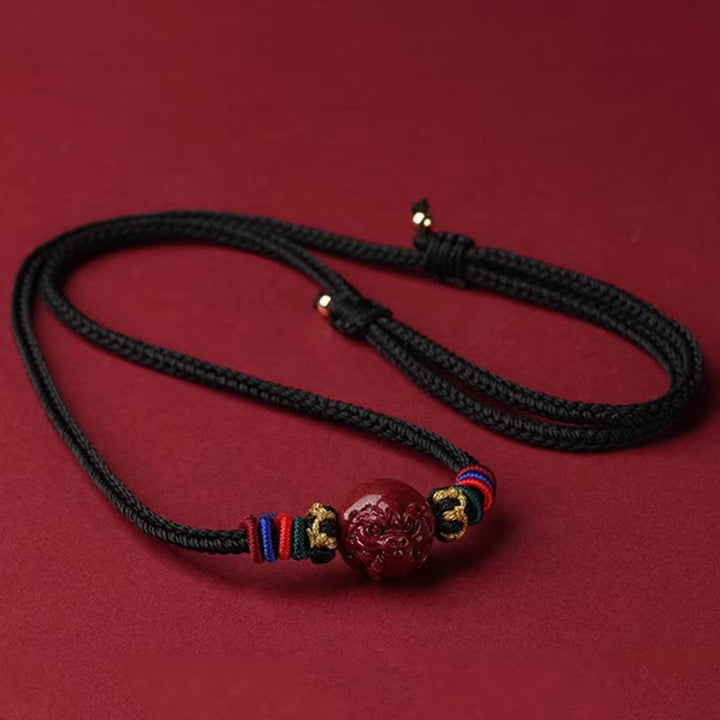 Buddha Stones辰砂 中国十二支 黒紐 祝福ネックレス ペンダント - 辰砂の虎 - image 4