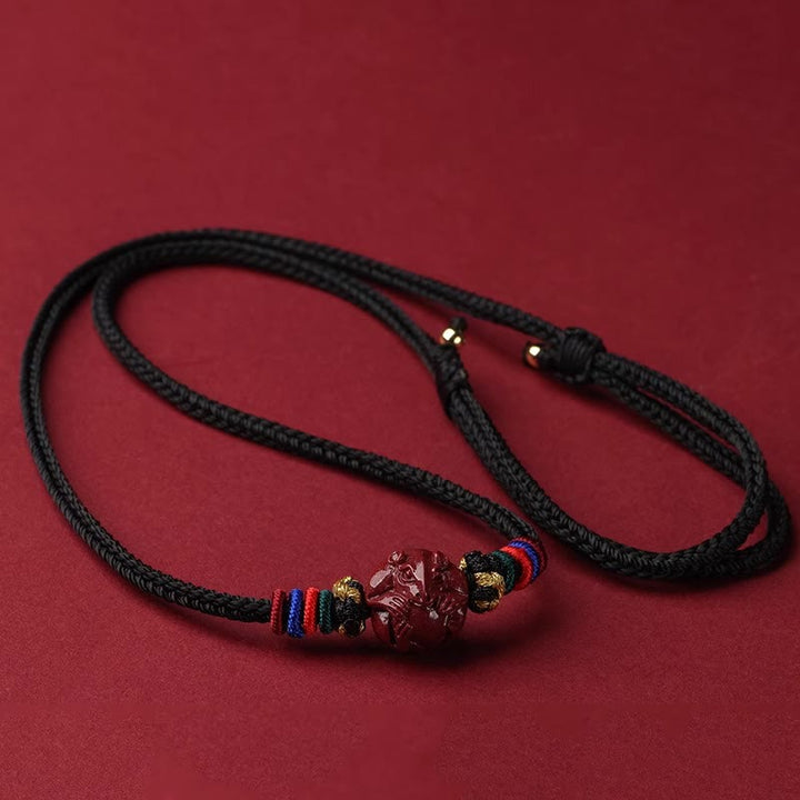 Buddha Stones辰砂 中国十二支 黒紐 祝福ネックレス ペンダント - 辰砂ウサギ - image 19