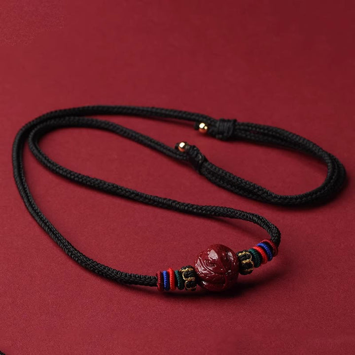 Buddha Stones辰砂 中国十二支 黒紐 祝福ネックレス ペンダント - 辰砂の蛇 - image 22