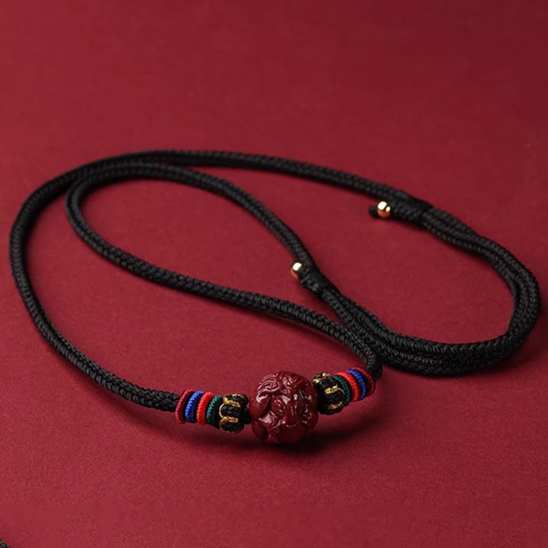 Buddha Stones辰砂 中国十二支 黒紐 祝福ネックレス ペンダント - 辰砂の馬 - image 23