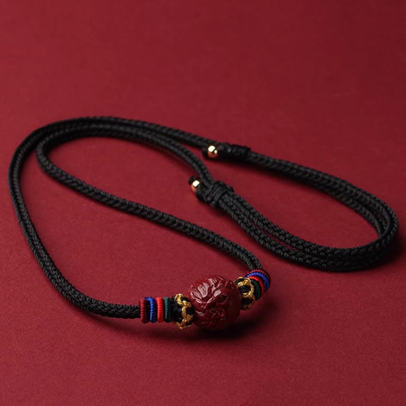 Buddha Stones辰砂 中国十二支 黒紐 祝福ネックレス ペンダント - 辰砂の雄鶏 - image 26