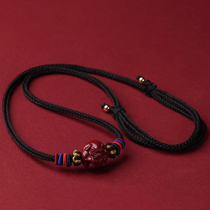 Buddha Stones辰砂 中国十二支 黒紐 祝福ネックレス ペンダント - 辰砂豚 - image 28