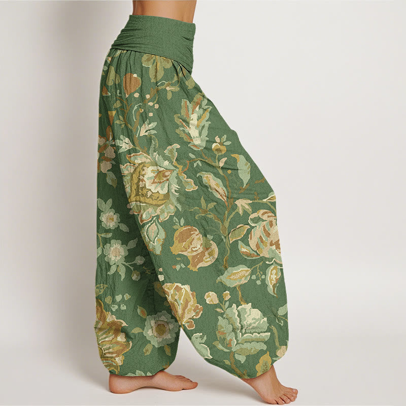 Buddha Stonesコットン カジュアル ブルーミングフラワー つぼみデザイン レディース 伸縮性ウエスト ハーレムパンツ - image 6