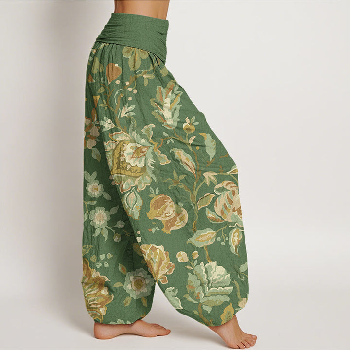 Buddha Stonesコットン カジュアル ブルーミングフラワー つぼみデザイン レディース 伸縮性ウエスト ハーレムパンツ - image 6