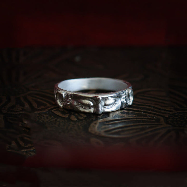 Buddha Stones999スターリングシルバー 仏眼守護リング - 999スターリングシルバー - US11 - image 0