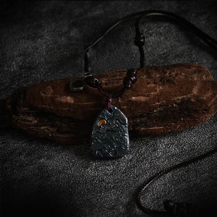 Buddha Stones999スターリングシルバー 24Kゴールド 吉兆雲守護ネックレスペンダント