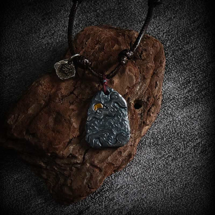 Buddha Stones999スターリングシルバー 24Kゴールド 吉兆雲守護ネックレスペンダント
