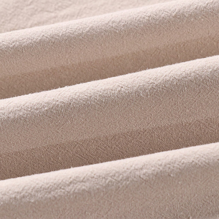 Buddha Stonesカジュアル 無地 七分袖 フロントボタン コットンリネン メンズシャツ ポケット付き - image 2