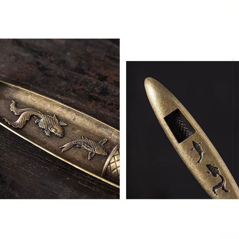 Buddha Stones漁師船 鯉 亜鉛合金 お香立て 癒し お香炉 装飾 - image 10