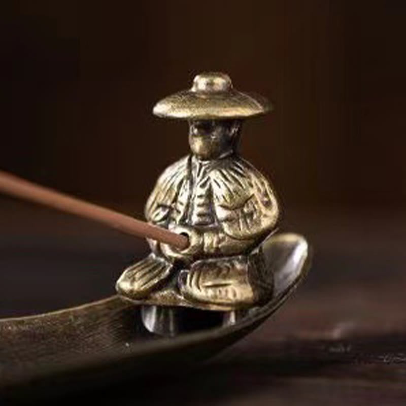 Buddha Stones漁師船 鯉 亜鉛合金 お香立て 癒し お香炉 装飾