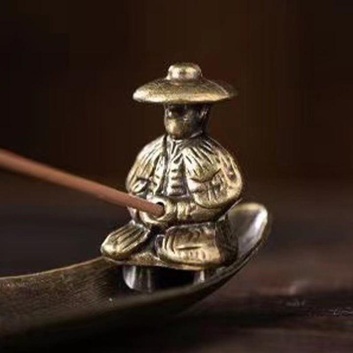 Buddha Stones漁師船 鯉 亜鉛合金 お香立て 癒し お香炉 装飾
