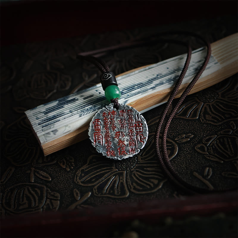 Buddha Stones999スターリングシルバー 24Kゴールド 八卦太極陰陽デザイン 山の幽霊 お金を使う ハーモニーネックレス ペンダント - image 4