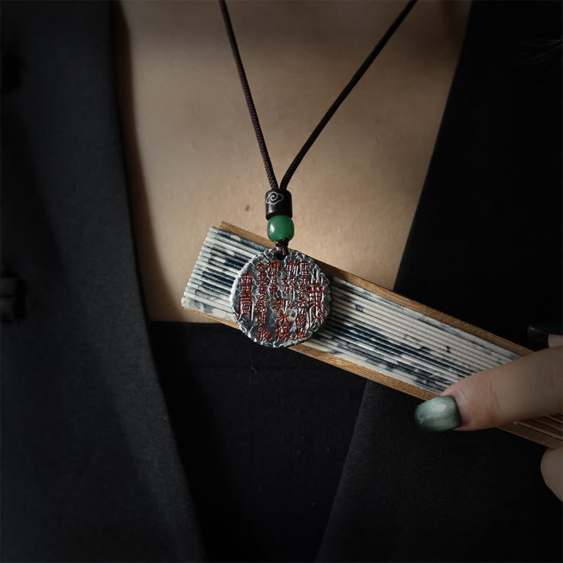 Buddha Stones999スターリングシルバー 24Kゴールド 八卦太極陰陽デザイン 山の幽霊 お金を使う ハーモニーネックレス ペンダント - image 4