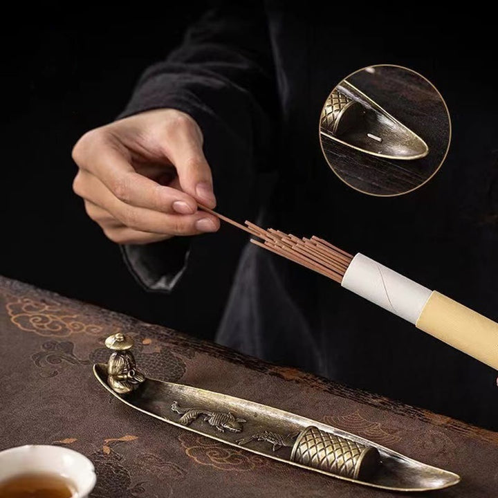 Buddha Stones漁師船 鯉 亜鉛合金 お香立て 癒し お香炉 装飾 - image 4