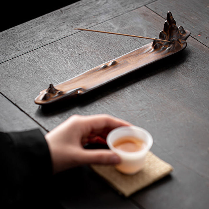 Buddha Stonesボートデザインスピリチュアルヒーリングセラミックスティック香炉装飾 - image 5