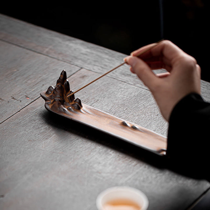 Buddha Stonesボートデザインスピリチュアルヒーリングセラミックスティック香炉装飾 - image 4