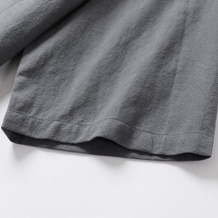 Buddha Stonesカジュアル 無地 2つボタン Vネック 七分袖 コットン メンズシャツ - image 11