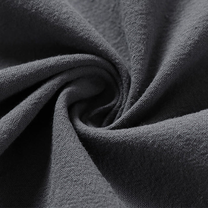 Buddha Stonesカジュアル 無地 2つボタン Vネック 七分袖 コットン メンズシャツ - image 8