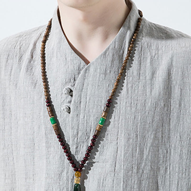 Buddha Stonesカジュアル 無地 2つボタン Vネック 七分袖 コットンリネン メンズシャツ - image 8