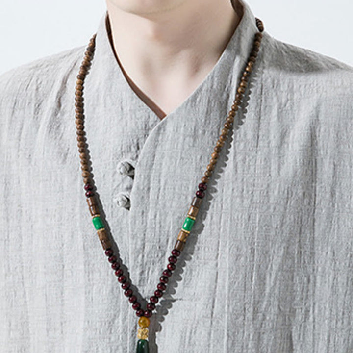 Buddha Stonesカジュアル 無地 2つボタン Vネック 七分袖 コットンリネン メンズシャツ - image 8