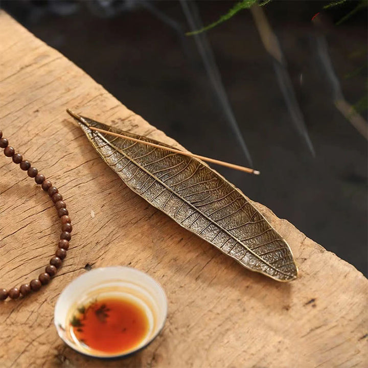 Buddha Stones合金製東洋葉癒し香炉装飾 - image 2