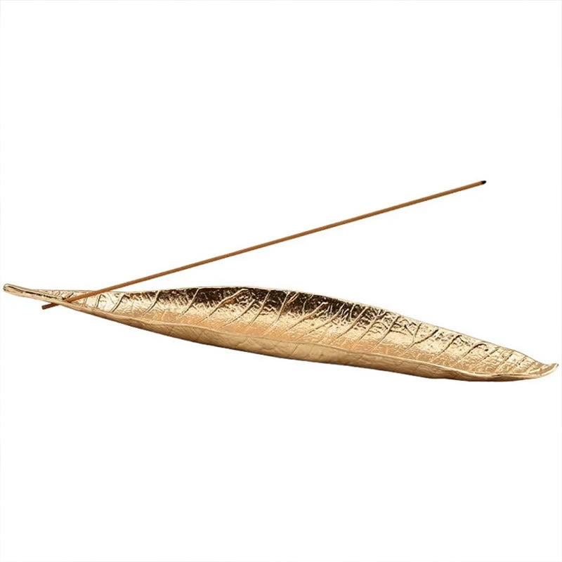 Buddha Stones合金製東洋葉癒し香炉装飾 - 赤茶色の葉 24.6×5.3×1.4cm - image 9