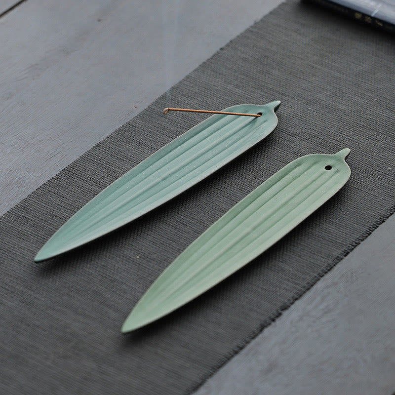 Buddha Stones緑竹の葉 癒し 陶器 香炉 装飾 - image 10