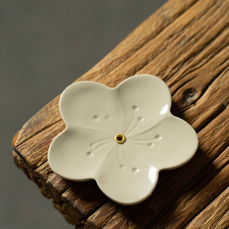 Buddha Stones蓮 桜 梅 菊 癒し 陶器 香炉 装飾