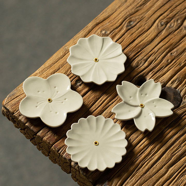 Buddha Stones蓮 桜 梅 菊 癒し 陶器 香炉 装飾