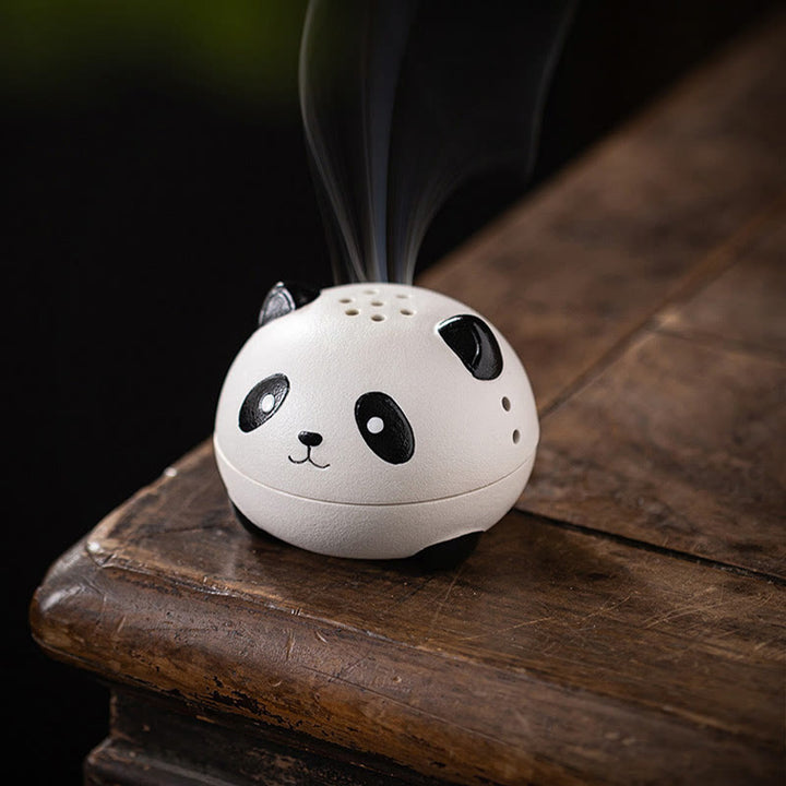 Buddha Stonesかわいいパンダ 癒し 陶器 香炉 デスク装飾