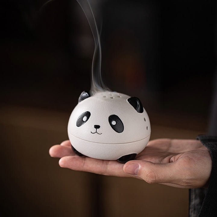 Buddha Stonesかわいいパンダ 癒し 陶器 香炉 デスク装飾