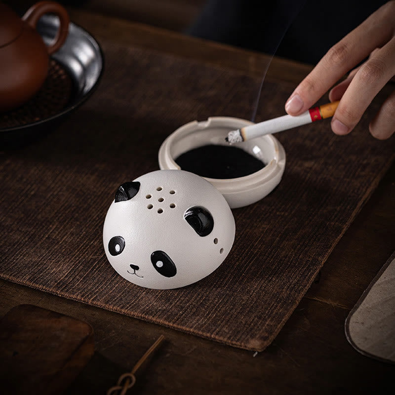 Buddha Stonesかわいいパンダ 癒し 陶器 香炉 デスク装飾