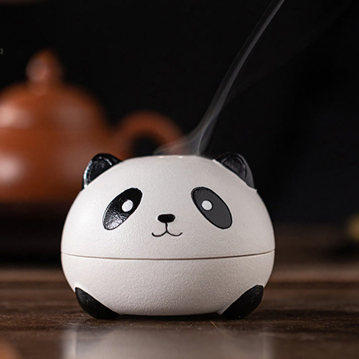 Buddha Stonesかわいいパンダ 癒し 陶器 香炉 デスク装飾