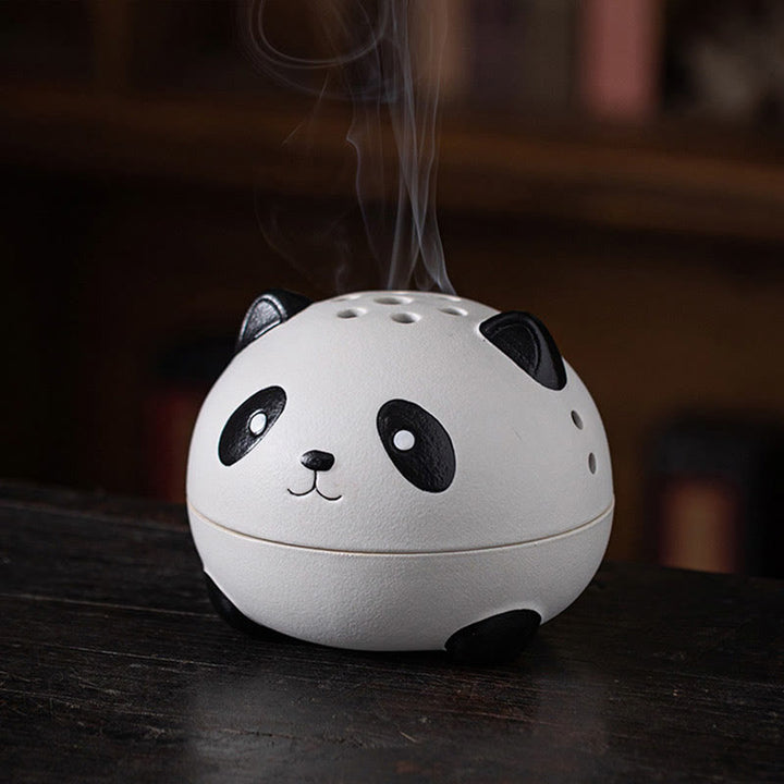 Buddha Stonesかわいいパンダ 癒し 陶器 香炉 デスク装飾
