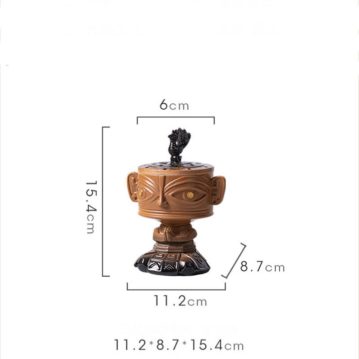 Buddha Stones三星堆 癒しの陶器製香炉 卓上装飾