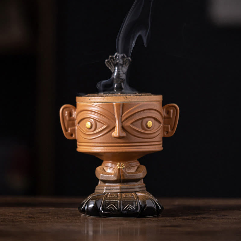 Buddha Stones三星堆 癒しの陶器製香炉 卓上装飾