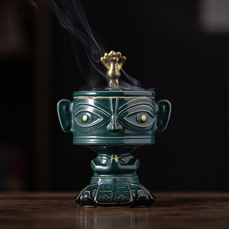 Buddha Stones三星堆 癒しの陶器製香炉 卓上装飾