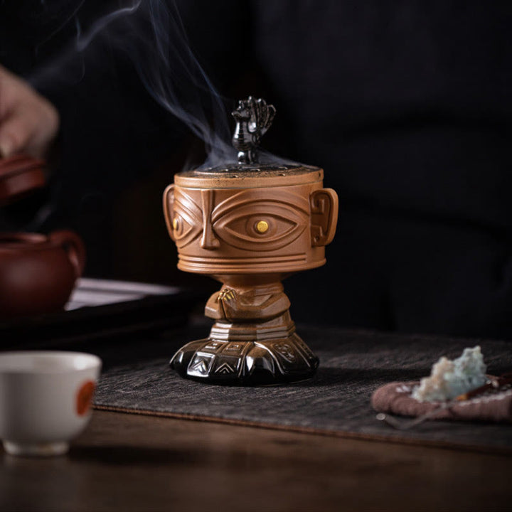 Buddha Stones三星堆 癒しの陶器製香炉 卓上装飾